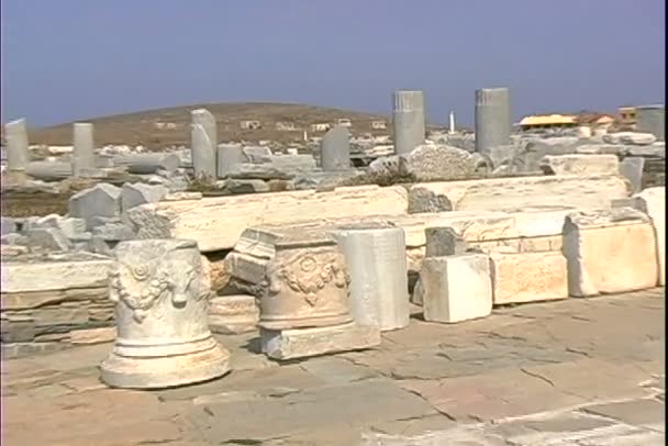 Delos ruinerna i Grekland — Stockvideo