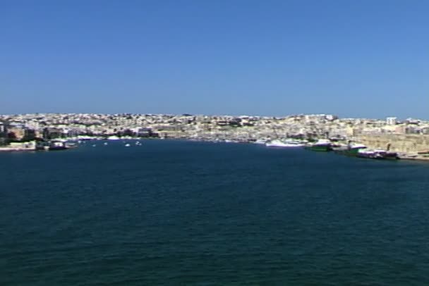 Порт Марсамксетт на Мальте — стоковое видео