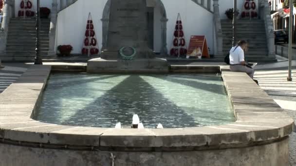 Porta Delgada city fountain — Stockvideo