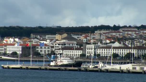 Ponta Delgada Marina — Stockvideo