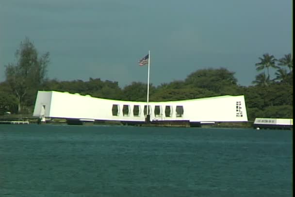 USS Arizona památník na Pearl Harbor — Stock video