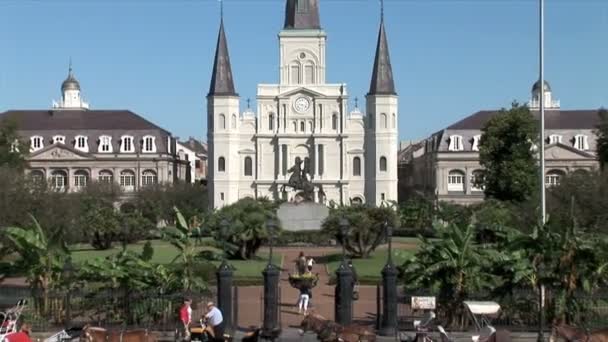 Jackson square i new orleans — Stockvideo