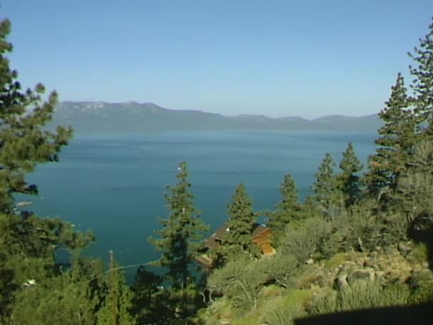 Vista do Lago Tahoe em Nevada — Vídeo de Stock