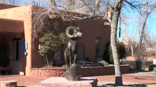 Skulptur nära Gallery i New Mexico — Stockvideo