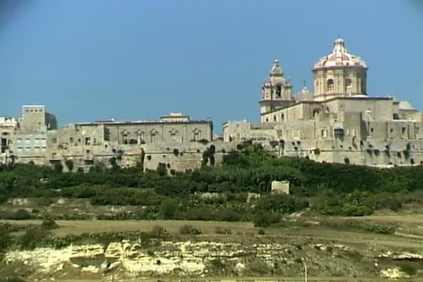 Blick auf mdina city in malta — Stockvideo