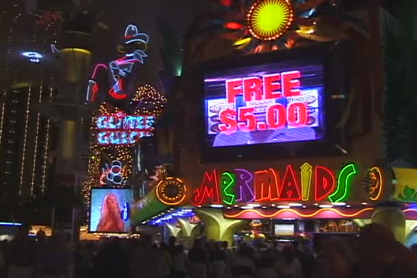 美人鱼在拉斯维加斯的赌场 — 图库视频影像