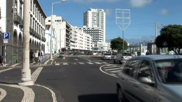 Porta Delgada ciudad en Portugal — Vídeos de Stock