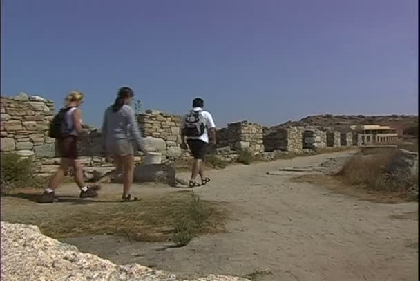 Delos ruïnes in Griekenland — Stockvideo