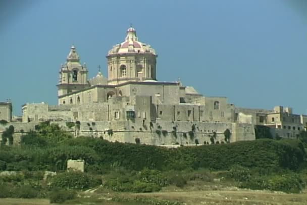 Άποψη της πόλης Μντίνα, Μάλτα — Αρχείο Βίντεο