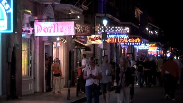 Бурбон стріт з Стрип-клуб в Лас-Вегасі — стокове відео
