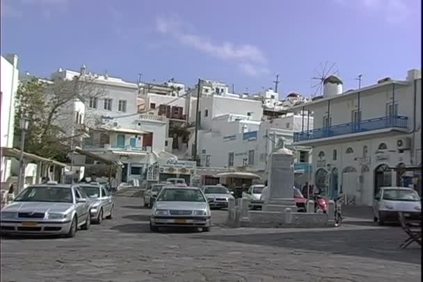 Taxi nella città di Mykonos — Video Stock