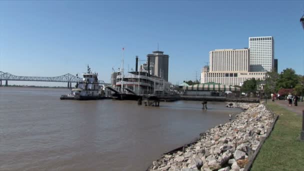 Mississippi Riverside New Orleans — Stok video