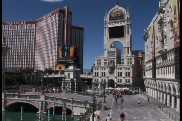 Venezianischer Innenhof in las vegas — Stockvideo