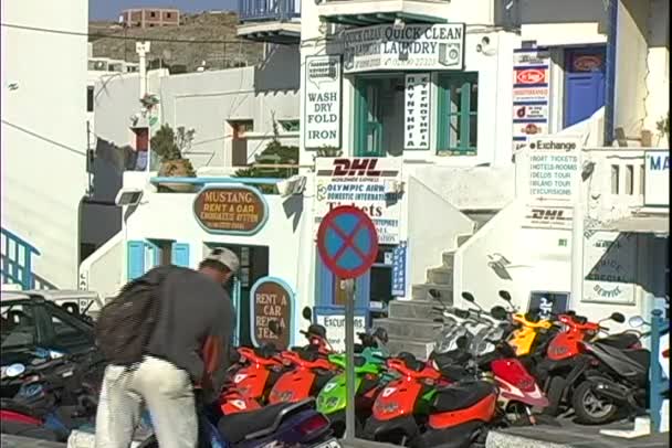 Ciudad de Mykonos en Grecia — Vídeos de Stock