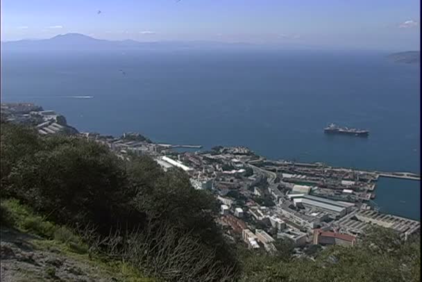 Vista do Estreito de Gibraltar — Vídeo de Stock