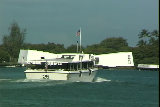 USS Arizona Memorial em Pearl Harbor — Vídeo de Stock