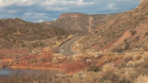 Rio Grande river in desert — Stock Video