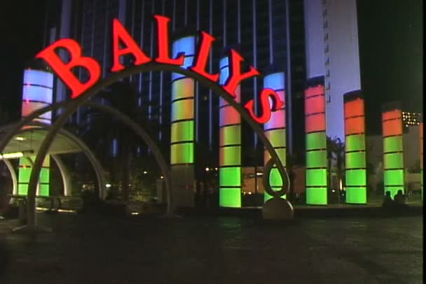 Ballys teken van de strip in Las Vegas — Stockvideo