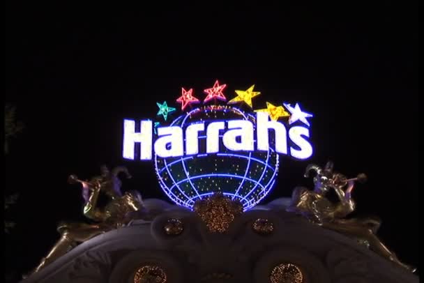 Harrah's otel ve casino las Vegas'ta imzalamak — Stok video
