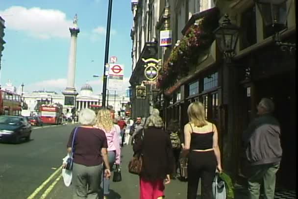 Πλατεία Τραφάλγκαρ στο Λονδίνο — Αρχείο Βίντεο