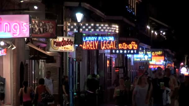 Bourbon Street with Strip Club in Las Vegas — Stock Video