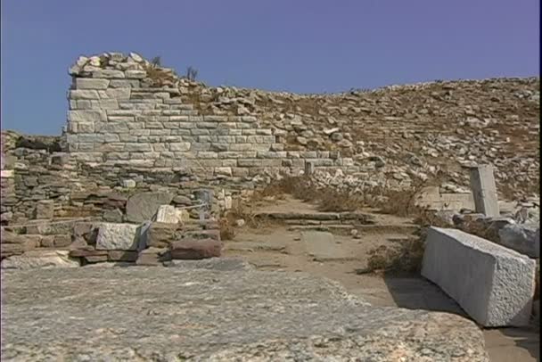 Delos Theater ruïnes in Griekenland — Stockvideo