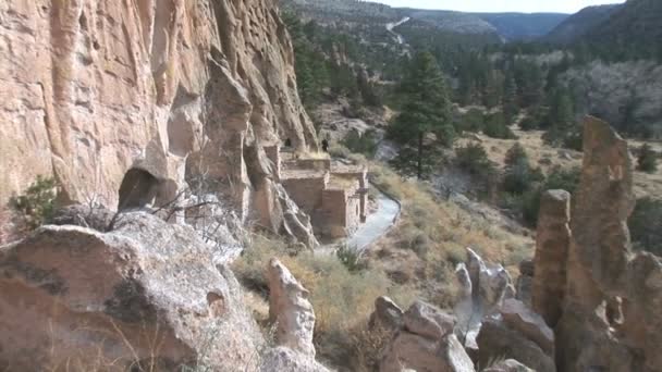 Rovine del villaggio di Anasazi nel Nuovo Messico — Video Stock