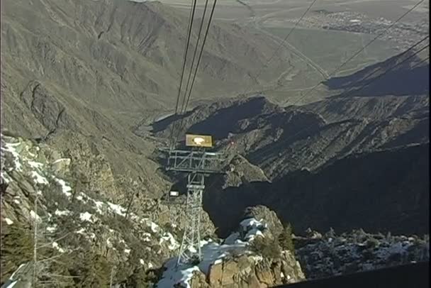 Cable car in mountains Stock Video