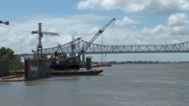 Río Mississippi en Nueva Orleans — Vídeo de stock