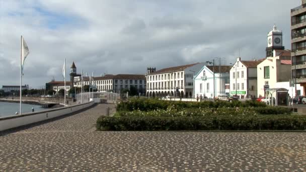 Porta Delgada ciudad en Portugal — Vídeos de Stock