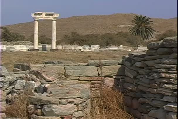 Delos ruïnes in Griekenland — Stockvideo