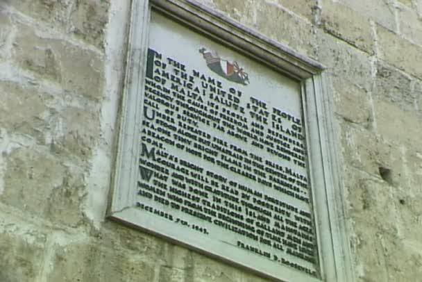 Memorial da Segunda Guerra Mundial em Malta — Vídeo de Stock