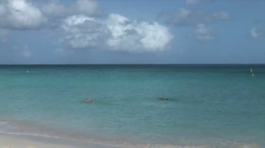 Beach Aruba üzerinde okyanus kıyısında