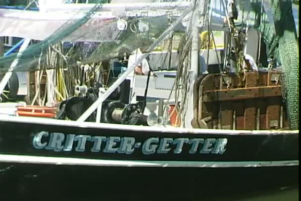 Шимп-катер в порту Нового Орлеана — стоковое видео
