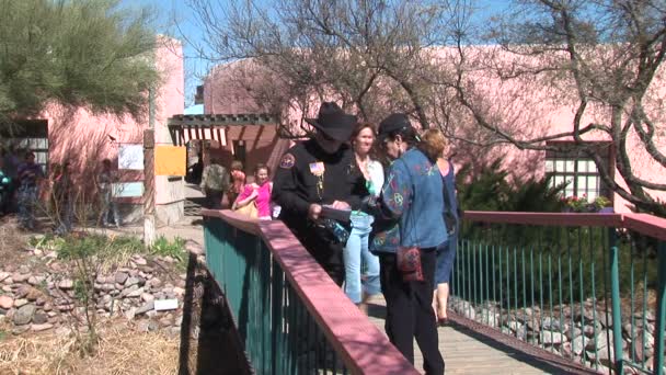 Bridge in Tubac city — Stock Video