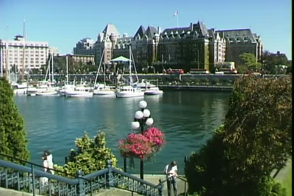 Vancouver kikötőjétől, Kanada — Stock videók