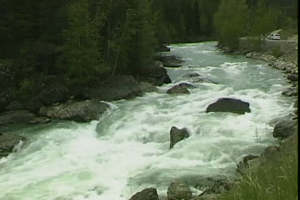 Река в горах — стоковое видео