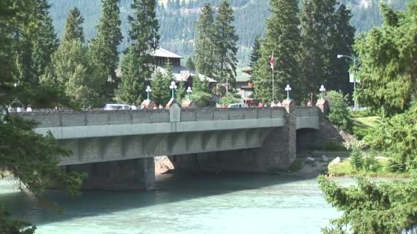 Pont au-dessus de la rivière Bow à Banff — Video