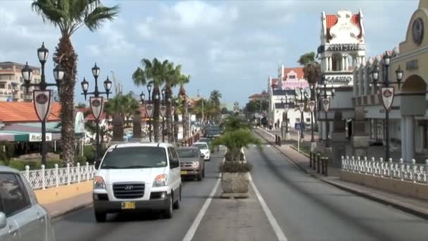 Oranjestad staden på Aruba — Stockvideo