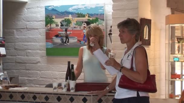 ワインはギャラリーの訪問者 — ストック動画