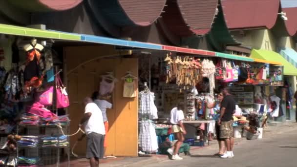 Stro markt op Aruba — Stockvideo