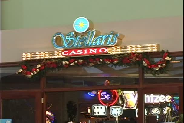 Знак інформація казино в Лас-Вегасі — стокове відео