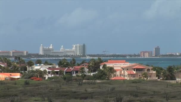 Widok wyspy Aruba na Caribbean — Wideo stockowe