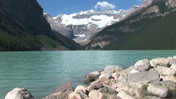 Rocky Shore on Lake Louise — Stock Video