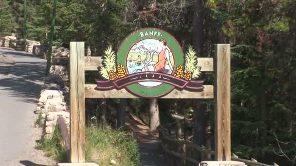 Banff Hot Springs znak — Wideo stockowe
