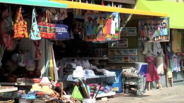 Stro markt op Aruba — Stockvideo