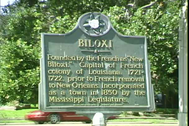 Biloxi City Sign di Amerika Serikat — Stok Video