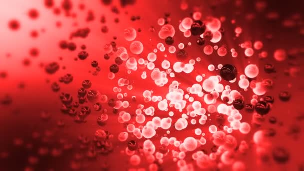 Slow Abstract Movement Red Glossy Spheres — Stock Video