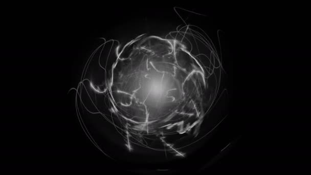 Energía de línea abstracta blanco-negra con onda de choque — Vídeos de Stock
