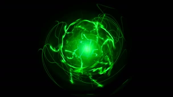 Zelená abstraktní linie energie s Shockwave — Stock video